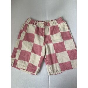 Kardo Kobe Cotton Drawstring 9" Shorts Pink Square Checkered Mens Large